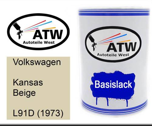 Volkswagen, Kansas Beige, L91D (1973): 500ml Lackdose, von ATW Autoteile West.